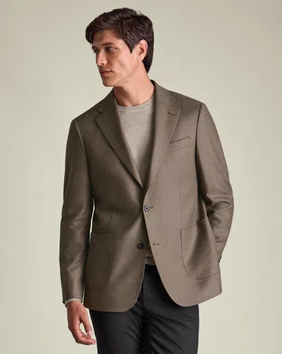 Charles Tyrwhitt Men's  Wool Silk Na Jacket In Brown