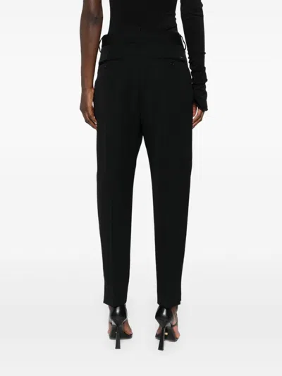 Dsquared2 Trousers With Pleated Front And Tapered Leg In Black