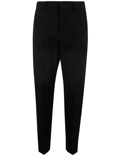 Dsquared2 Trousers With Pleated Front And Tapered Leg In Black