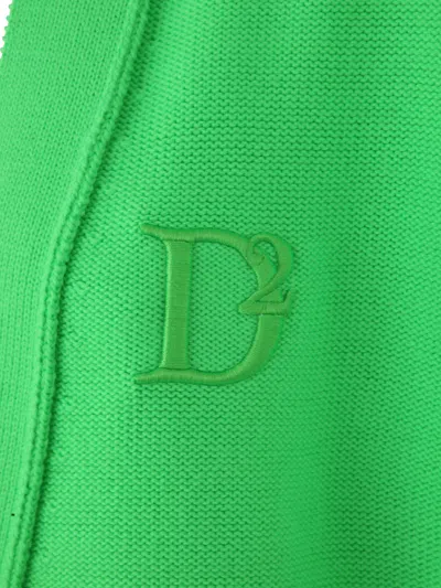 Dsquared2 Statement Knit Cardigan Featuring Pockets In Green