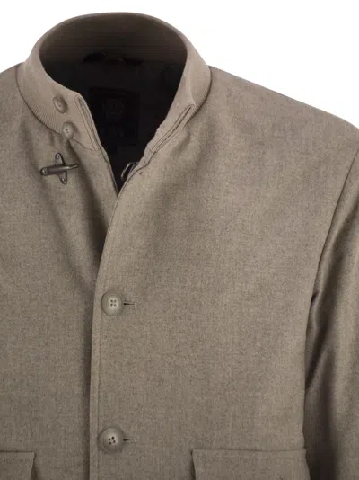 Fay Men Virgin Wool Bomber Jacket In Brown