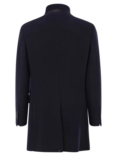 Fay Wool Single-breasted Coat In Blue