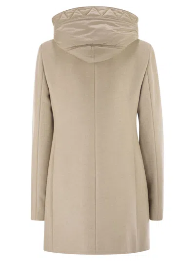 Fay Ivory Short Coat With Tailored Silhouette And Minimalist Design In Neutral