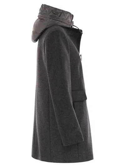 Fay Toggle Wool-blend Coat In Black