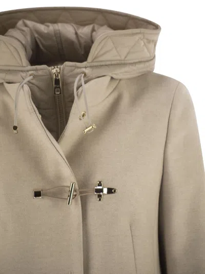 Fay Ivory Short Coat With Tailored Silhouette And Minimalist Design In Neutral