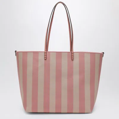 Fendi Women Roll Large Striped Tote Bag In Pink