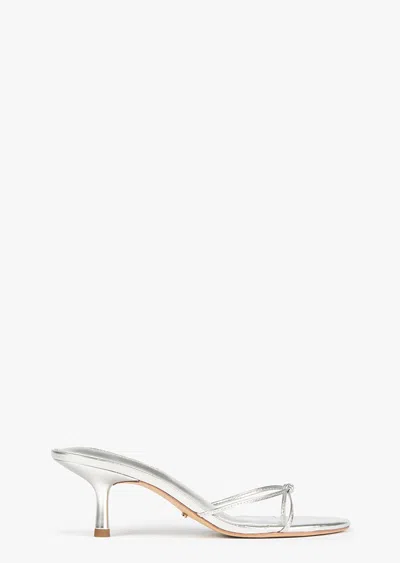 Tony Bianco Dana Heeled Mules Silver Nappa Metallic