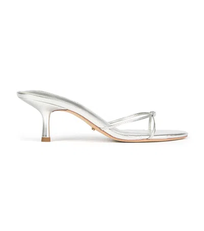 Tony Bianco Dana Heeled Mules Silver Nappa Metallic