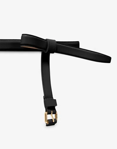 Moschino Bow-detail Leather Belt In Black