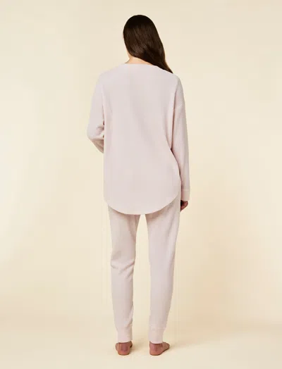 Papinelle Super Soft Waffle Relaxed Top And Jogger Set In Pink