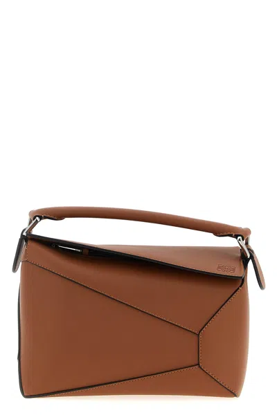 Loewe Puzzle Small Handbag In Brown