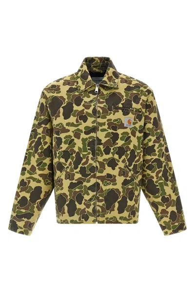Carhartt Camouflage Patterned Button-down Collar Shirt In Green