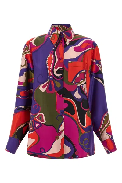 Pucci Orchid Print Shirt In Multi