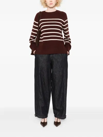 Yerse Striped Round-neck Sweater In Multi