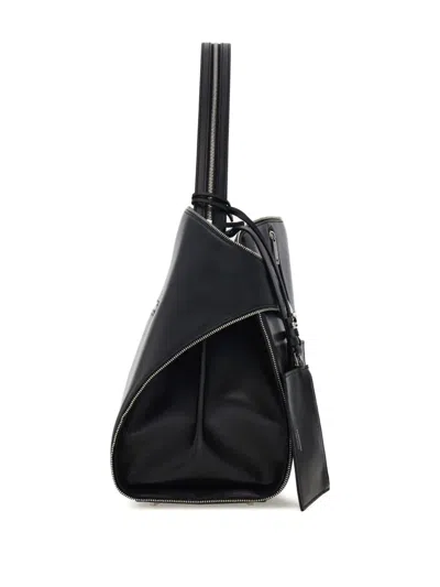 Ferragamo Hug Soft Shoulder Bag Multi-zip (m) In Black