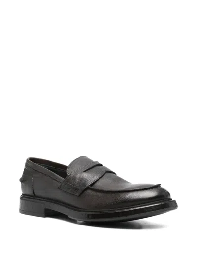 Fratelli Rennella Leather Loafers In Brown