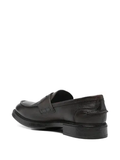 Fratelli Rennella Leather Loafers In Brown