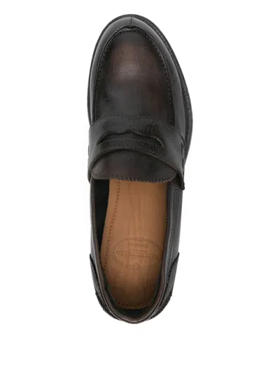 Fratelli Rennella Leather Loafers In Brown