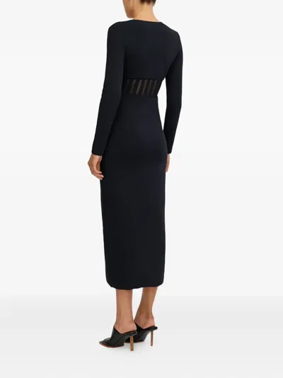 Significant Other Arla Sheer-panelled Dress In Black