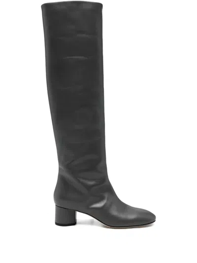 Aeyde Leather Willa Knee-high Boots Heel 5cm In Black