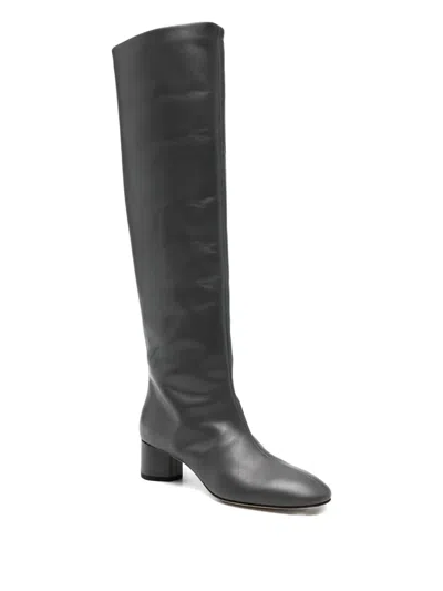 Aeyde Leather Willa Knee-high Boots Heel 5cm In Black