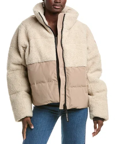 Canada Goose Elora Wool-blend Puffer Jacket In Neutral