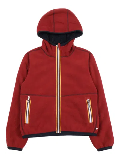 K-way Fleece Reversible Hoodie In Red
