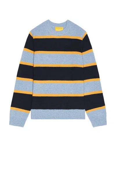Guest In Residence Stripe Crew Sweater Heather Blue Combo In Blue