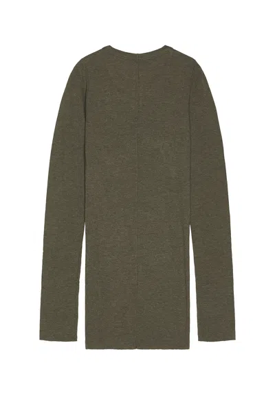 Rick Owens Rib Long Sleeve Tee In Brown