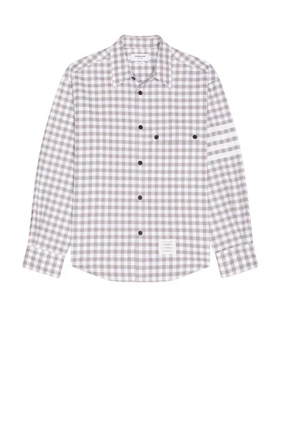 Thom Browne Gingham-pattern Shirt In Gray