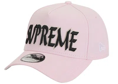 Pre-owned Supreme Sharp Spellout Adjustable New Era Cap In Pink