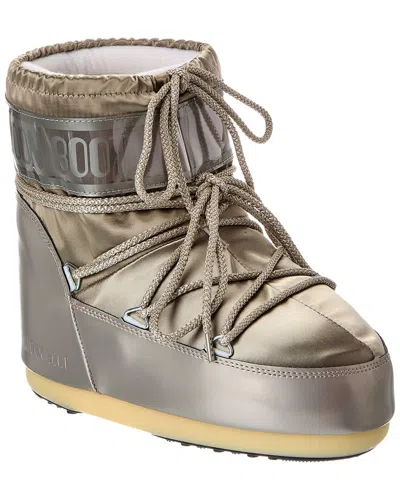 Moon Boot Icon Glow Glance Metallic Satin And Pvc Snow Boots In Silver