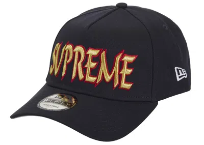 Pre-owned Supreme Sharp Spellout Adjustable New Era Cap In Navy Blue