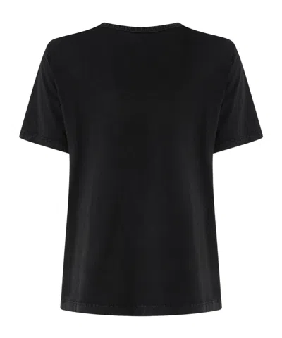 Pinko T-shirt With Flowers Embroidery In Black