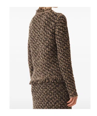 Fabiana Filippi Self-portrait Pointelle Knit Mini Dress In Brown