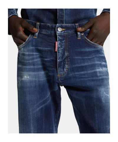 Dsquared2 Classic Five-pocket Jeans With Subtle Fading And Distressing In Blue