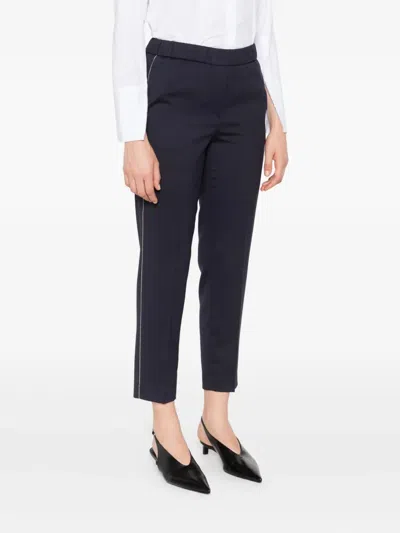 Peserico Viscose Cady Stretch Trousers In Black
