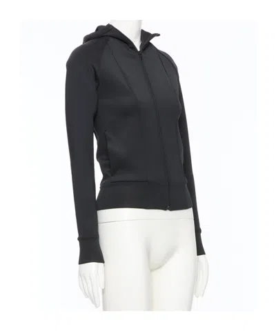 Valentino Structured Technical Jersey Sweatshirt In Black