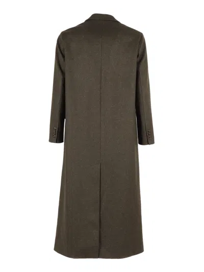 Aspesi Mid-length Tailored Coat With Structured Collar In Black