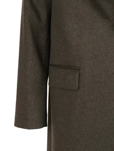 Aspesi Mid-length Tailored Coat With Structured Collar In Black