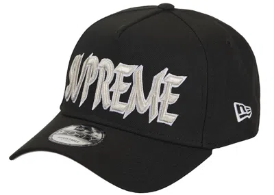 Pre-owned Supreme Sharp Spellout Adjustable New Era Cap In Black