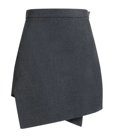 Vivienne Westwood Mini Infinity Skirt Metallic Brushed Wo. Charcoal 46 Women In Gray