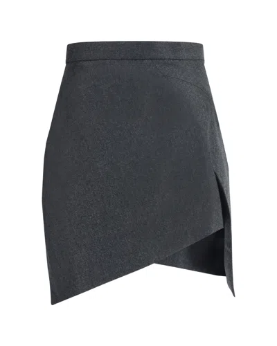 Vivienne Westwood Mini Infinity Skirt Metallic Brushed Wo. Charcoal 46 Women In Gray
