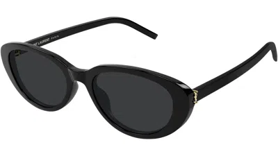 Saint Laurent 55mm Acetate Cat-eye Sunglasses In Black