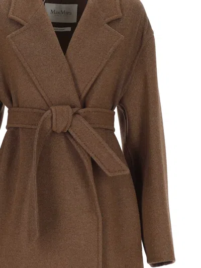 Max Mara Long-sleeved Coat In Brown