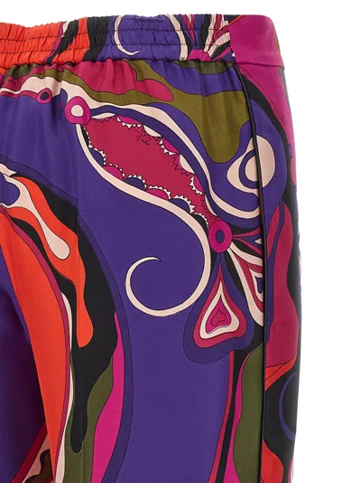 Pucci Printed Trousers With Elastic Waistband And Pockets In Multi