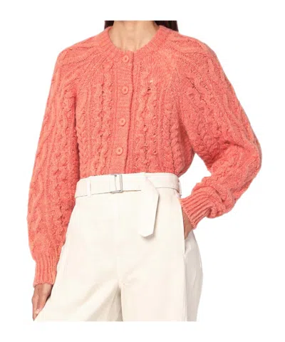 Isabel Marant Étoile Rust Pink Yara Openwork Knit Cardigan In Pink