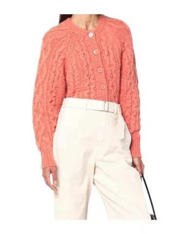 Isabel Marant Étoile Rust Pink Yara Openwork Knit Cardigan In Pink