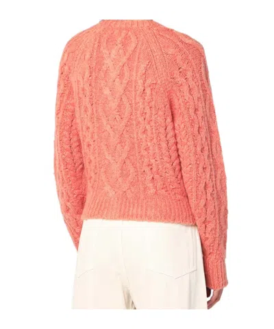 Isabel Marant Étoile Rust Pink Yara Openwork Knit Cardigan In Pink