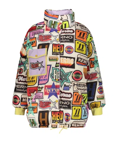 Herno Printed Reversible Puffer Jacket In Multi